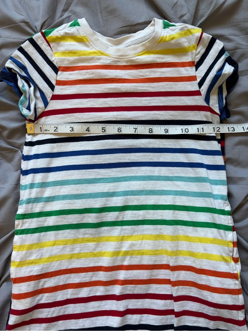 Primary Rainbow Stripe Short Sleeve Kids Dresses - Black & White Bases